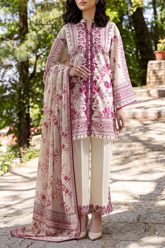 Stitched Printed Embroidered Lawn 3 Piece
