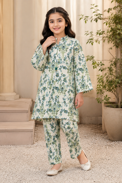 Girls Printed Lawn 2 Piece