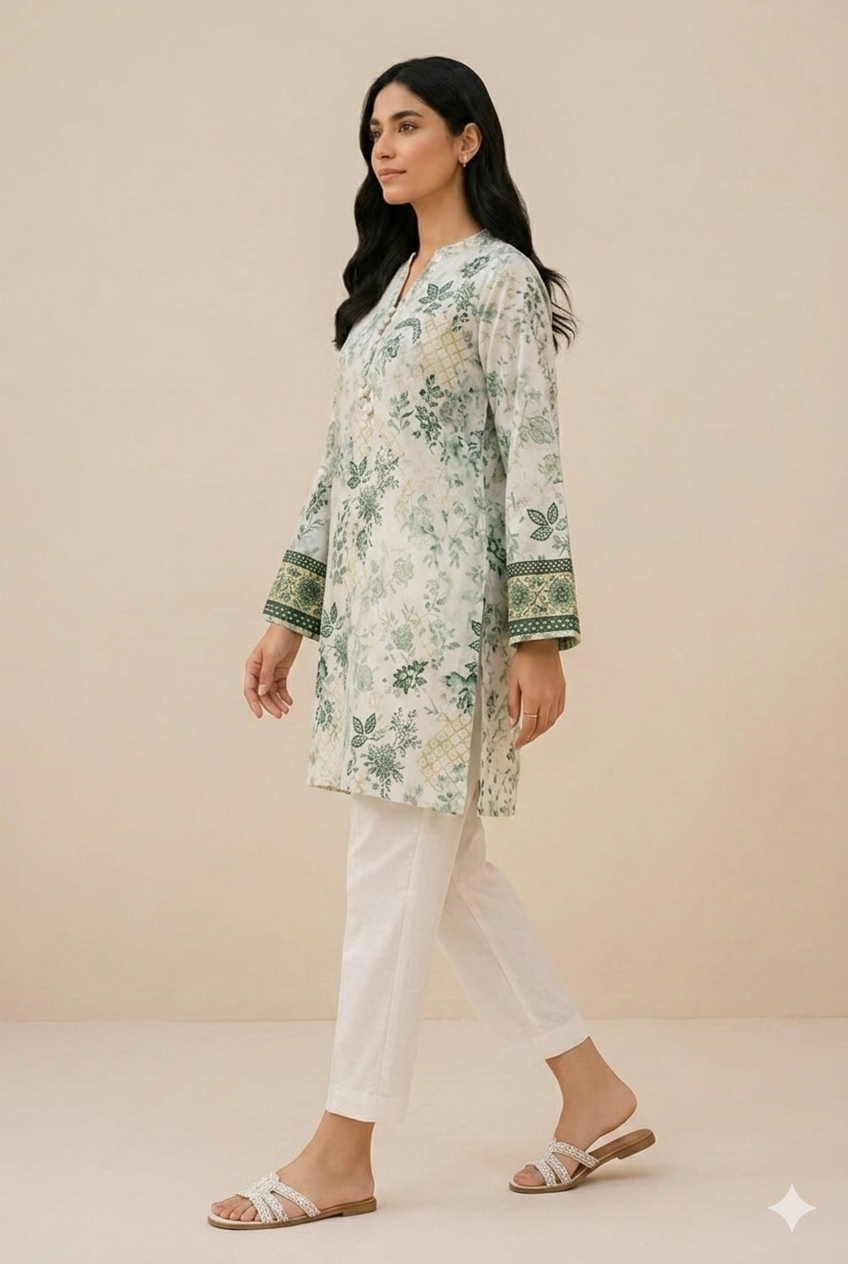 Floral Printed Lawn Stitched 2 Piece (Shirt/Trouser)