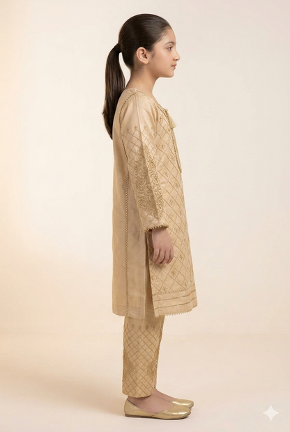 Zari Embroidered Stitched 2 Piece