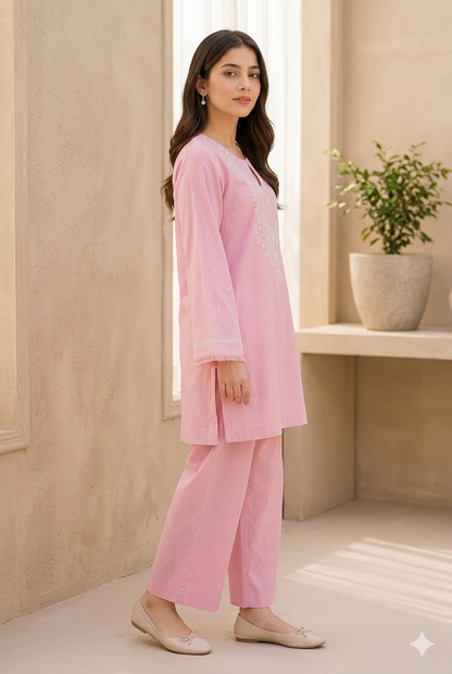 Luxury Pret Embroidered Stitched 2 Piece