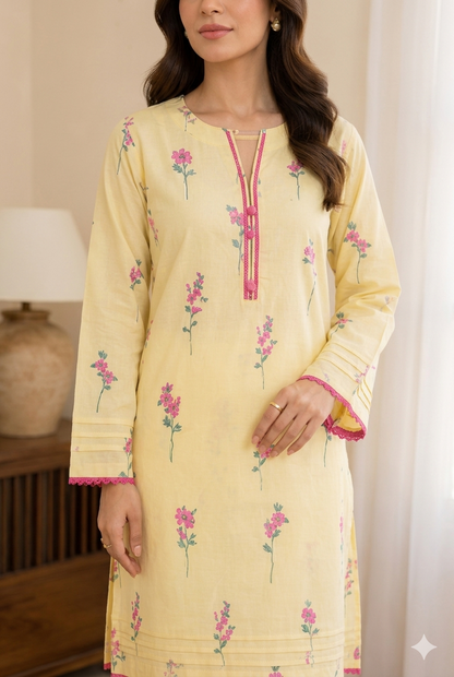 Floral Printed Lawn Stitched 2 Piece