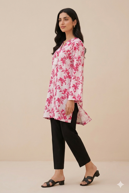 Floral Printed Lawn Stitched 2 Piece (Shirt/Trouser)