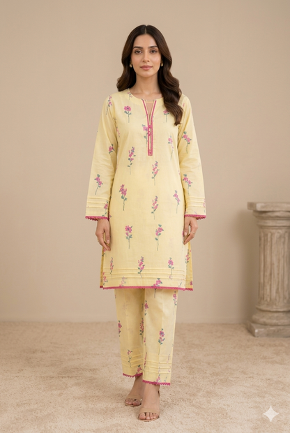 Floral Printed Lawn Stitched 2 Piece