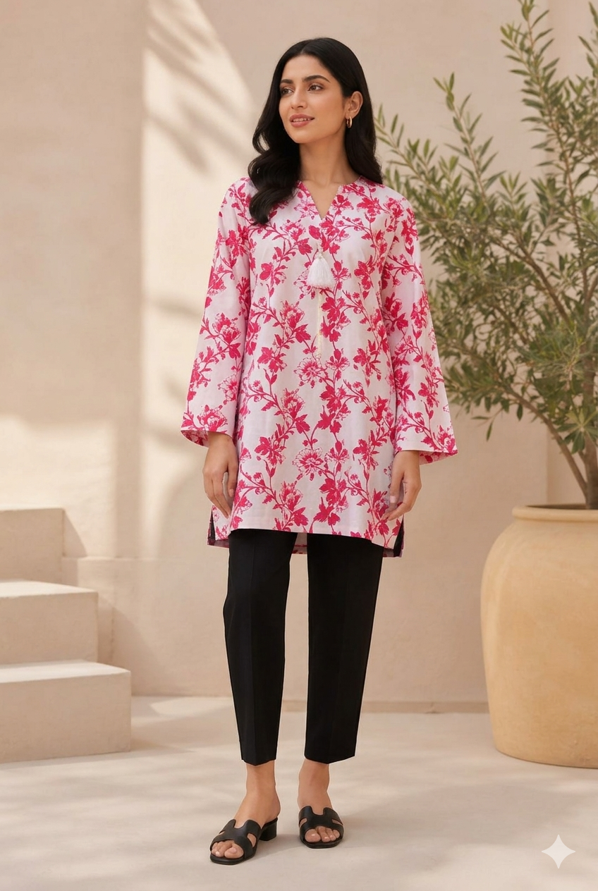 Floral Printed Lawn Stitched 2 Piece (Shirt/Trouser)