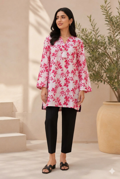 Floral Printed Lawn Stitched 2 Piece (Shirt/Trouser)