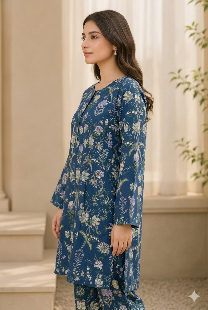 Floral Printed Lawn Kurti