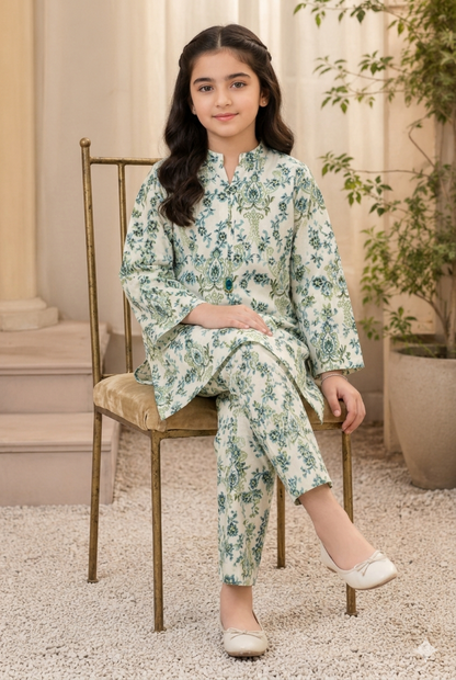 Girls Printed Lawn 2 Piece