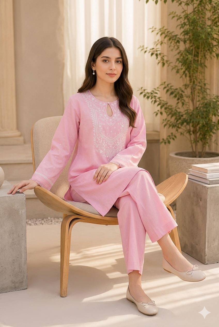 Luxury Pret Embroidered Stitched 2 Piece