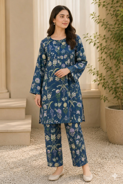 Floral Printed Lawn Kurti