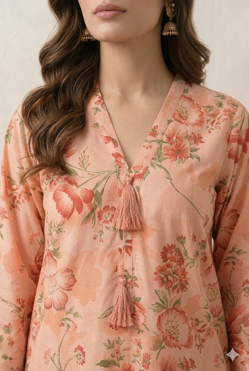 Floral Printed Lawn Stitched 2 Piece (Shirt/Trouser)