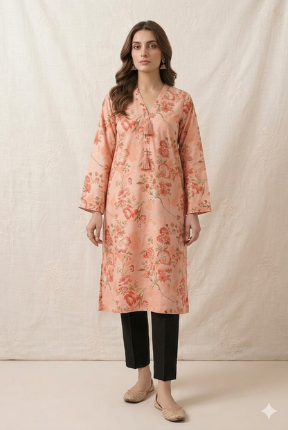 Floral Printed Lawn Stitched 2 Piece (Shirt/Trouser)