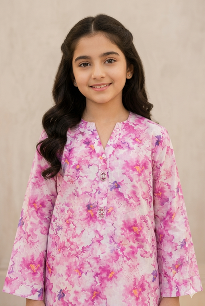 Girls Printed Lawn 2 Piece