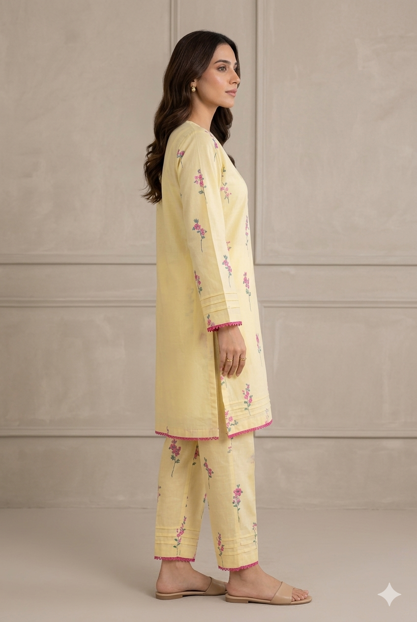Floral Printed Lawn Stitched 2 Piece