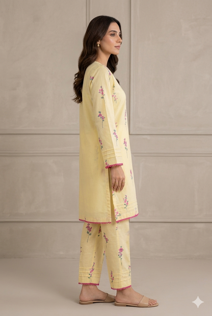 Floral Printed Lawn Stitched 2 Piece