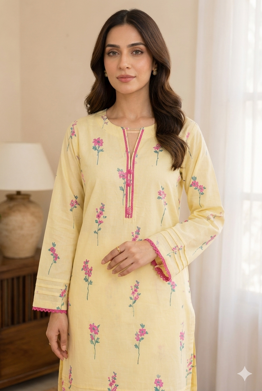 Floral Printed Lawn Stitched 2 Piece