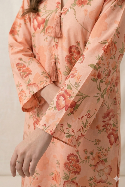 Floral Printed Lawn Stitched 2 Piece (Shirt/Trouser)