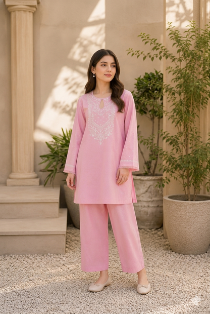 Luxury Pret Embroidered Stitched 2 Piece