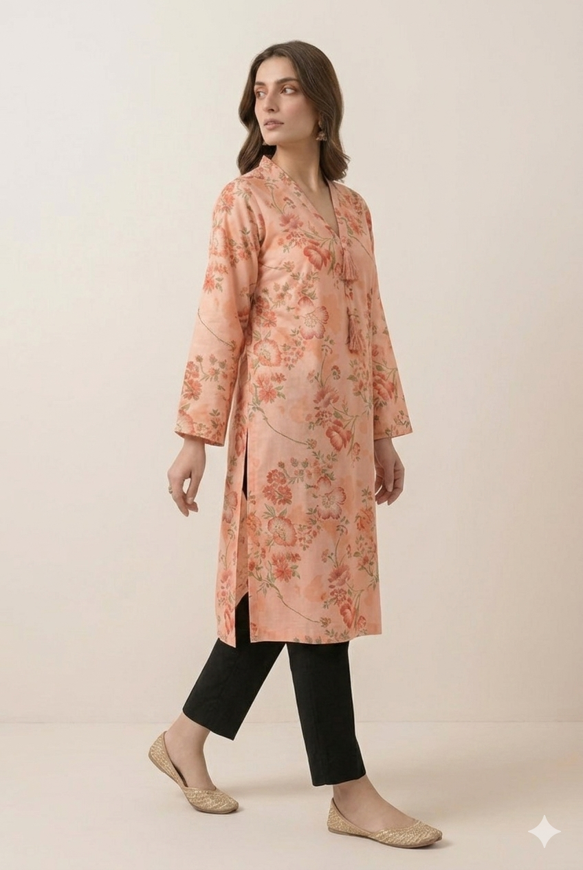 Floral Printed Lawn Stitched 2 Piece (Shirt/Trouser)