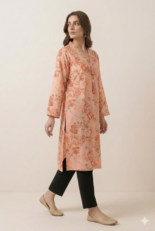 Floral Printed Lawn Stitched 2 Piece (Shirt/Trouser)
