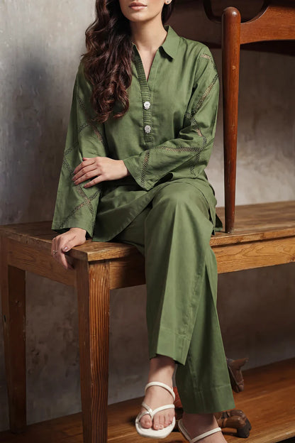 Solid Cambric Stitched 2 Piece (Shirt/Trouser)