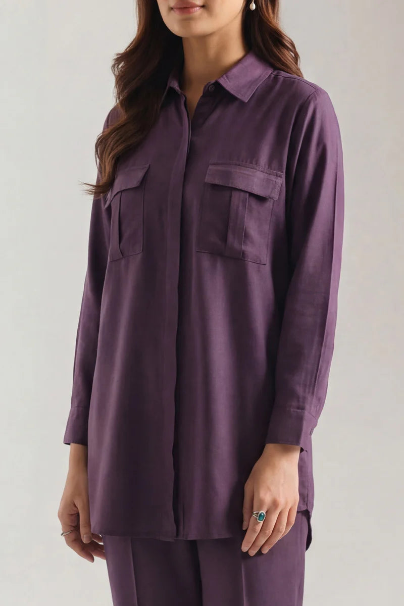 Solid Peach Fabric Stitched 2 Piece (Shirt/Trouser)
