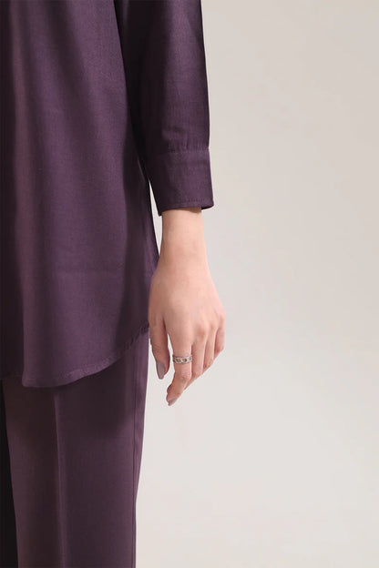 Solid Peach Fabric Stitched 2 Piece (Shirt/Trouser)