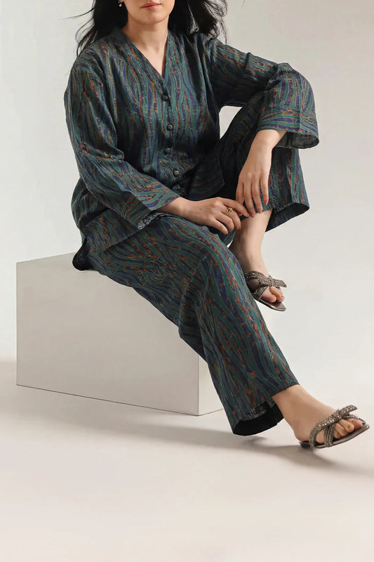 Printed Khaddar Stitched 2 Piece (Shirt/Trouser)