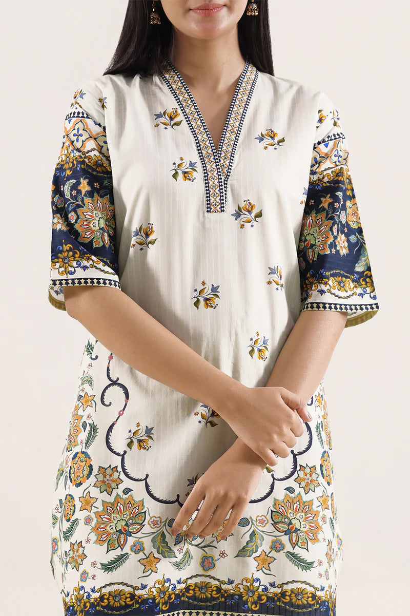 Printed Strip Lawn Stitched 2 Piece (Shirt/Trouser)